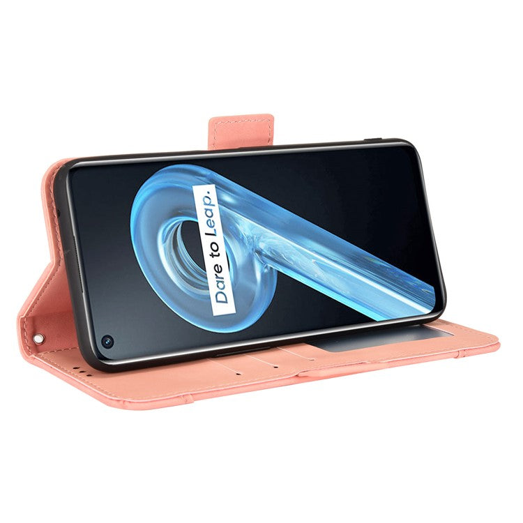 For Realme 9i/Oppo A36 4G/A76 4G, Multiple Card Slots PU Leather Cover Magnetic Clasp Wallet Stand Case - Pink