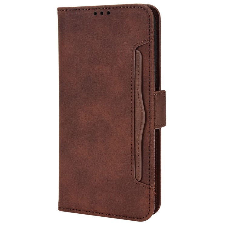 For Realme 9i/Oppo A36 4G/A76 4G, Multiple Card Slots PU Leather Cover Magnetic Clasp Wallet Stand Case - Brown