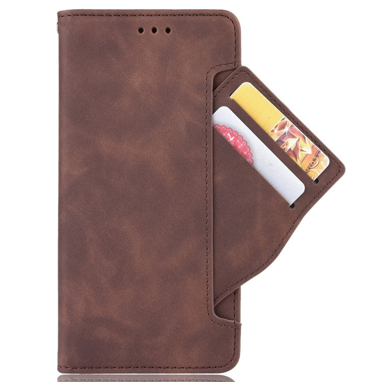 For Realme 9i/Oppo A36 4G/A76 4G, Multiple Card Slots PU Leather Cover Magnetic Clasp Wallet Stand Case - Brown