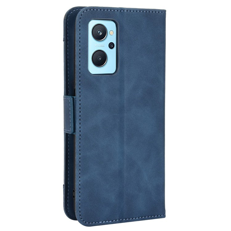 For Realme 9i/Oppo A36 4G/A76 4G, Multiple Card Slots PU Leather Cover Magnetic Clasp Wallet Stand Case - Blue