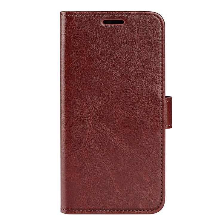 For Realme 9i/Oppo A36 4G/A76 4G Crazy Horse Texture Folio Flip Wallet Case PU Leather Stand Full Protection Phone Cover - Brown