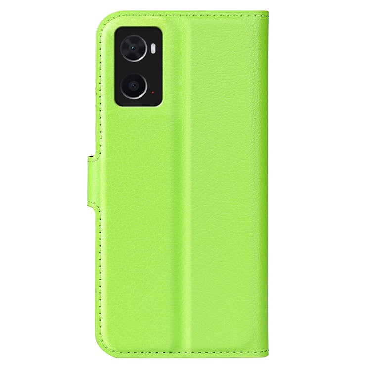 For Realme 9i/Oppo A36 4G/A76 4G PU Leather + TPU Leather Case Wallet Stand Overall Protection Litchi Texture Phone Cover - Green