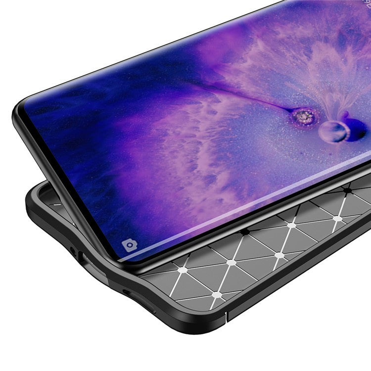 Litchi Texture Phone Case for Oppo Find X5 Pro, Anti-scratch Flexible TPU Protective Cover - Black