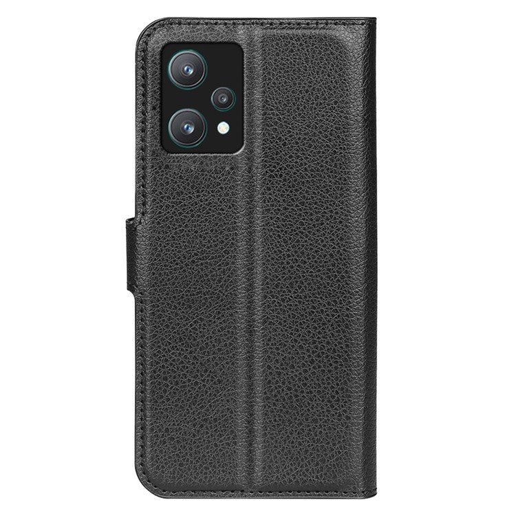 For Realme 9 Pro 5G / 9 5G / V25 / OnePlus Nord CE 2 Lite 5G Smartphone Case Bag Litchi Texture PU Leather Flip Cover Stand Wallet Magnetic Closure Folio Book Phone Cover - Black