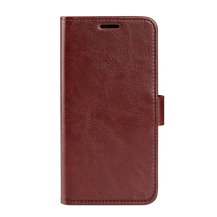 For Realme C35 Fall Proof Stand Phone Cover Crazy Horse Texture Folio Flip Leather Wallet Phone Case - Brown