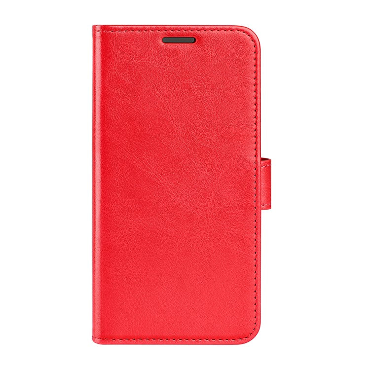 For Realme C35 Fall Proof Stand Phone Cover Crazy Horse Texture Folio Flip Leather Wallet Phone Case - Red