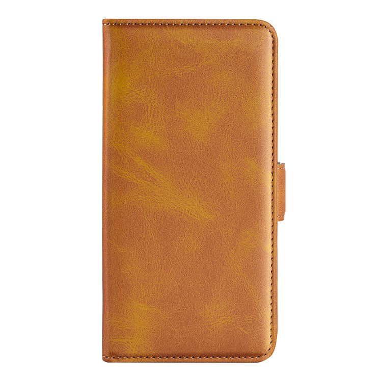 For Realme C35 Impact Resistant Textured PU Leather Phone Case Foldable Stand Wallet Function Phone Cover - Yellow