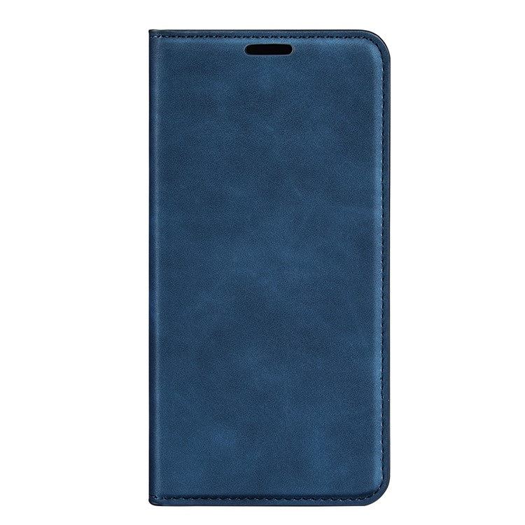 Silky-Touch Folio Flip Leather Cover for Realme C35, Phone Protective Case with Wallet Stand - Blue