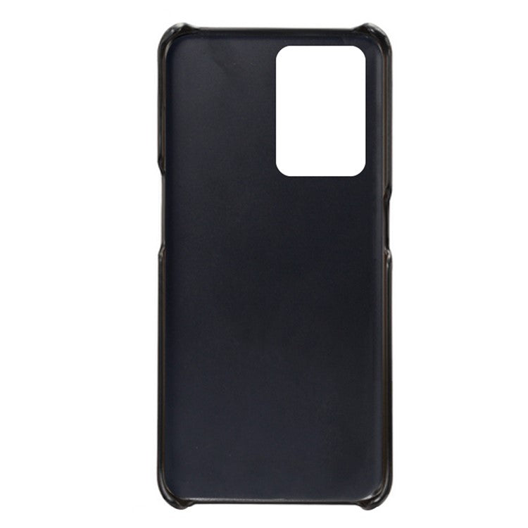 For Realme GT2 Pro Ultra Thin PU Leather + Hard PC Shell Card Slots Anti-Scratch Shockproof Phone Cover - Black