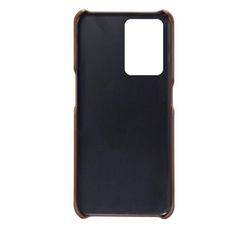 For Realme GT2 Pro Ultra Thin PU Leather + Hard PC Shell Card Slots Anti-Scratch Shockproof Phone Cover - Brown