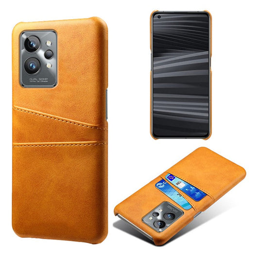 For Realme GT2 Pro Ultra Thin PU Leather + Hard PC Shell Card Slots Anti-Scratch Shockproof Phone Cover - Orange