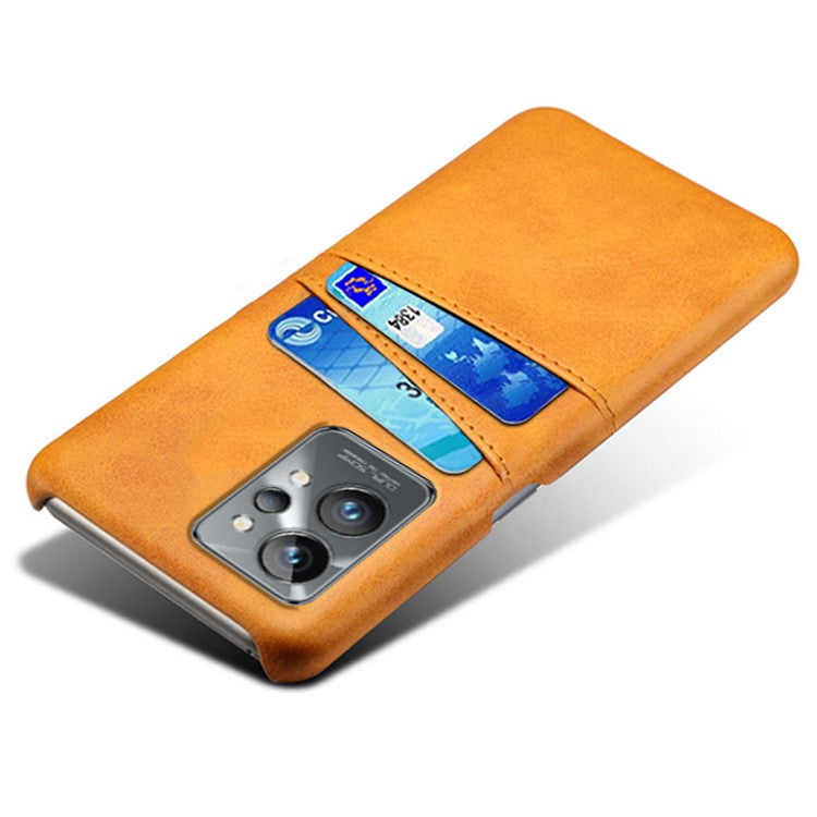 For Realme GT2 Pro Ultra Thin PU Leather + Hard PC Shell Card Slots Anti-Scratch Shockproof Phone Cover - Orange