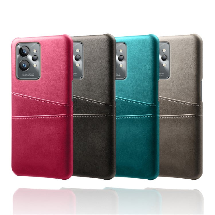 For Realme GT2 Pro Ultra Thin PU Leather + Hard PC Shell Card Slots Anti-Scratch Shockproof Phone Cover - Rose