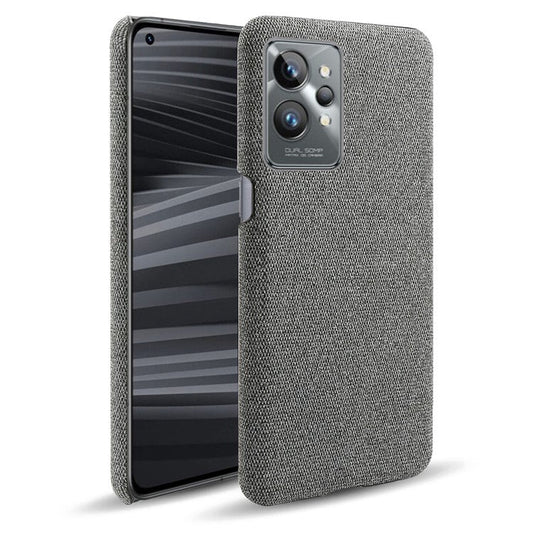 For Realme GT2 Pro Cloth Coated Hard PC Shell Ultra Thin Slim Protective Phone Cover - Grey