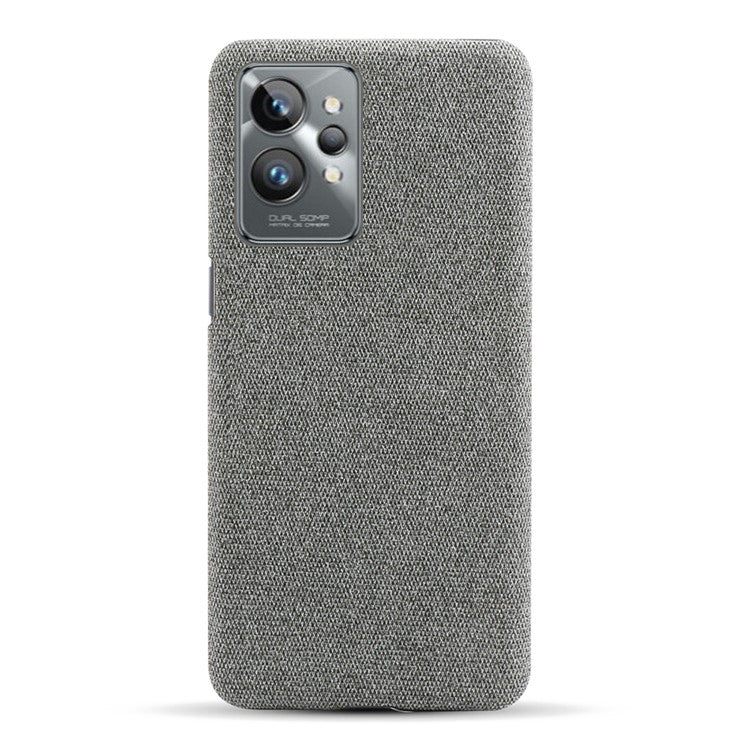 For Realme GT2 Pro Cloth Coated Hard PC Shell Ultra Thin Slim Protective Phone Cover - Grey