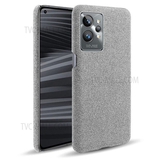 For Realme GT2 Pro Cloth Coated Hard PC Shell Ultra Thin Slim Protective Phone Cover - Light Grey