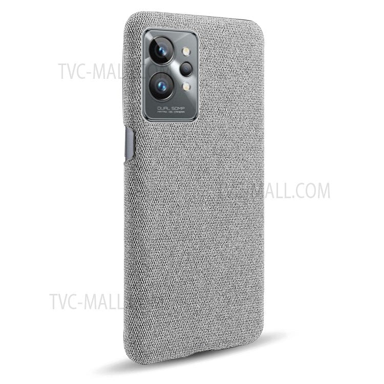 For Realme GT2 Pro Cloth Coated Hard PC Shell Ultra Thin Slim Protective Phone Cover - Light Grey