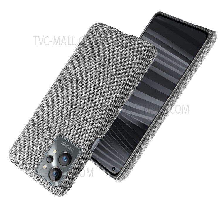 For Realme GT2 Pro Cloth Coated Hard PC Shell Ultra Thin Slim Protective Phone Cover - Light Grey