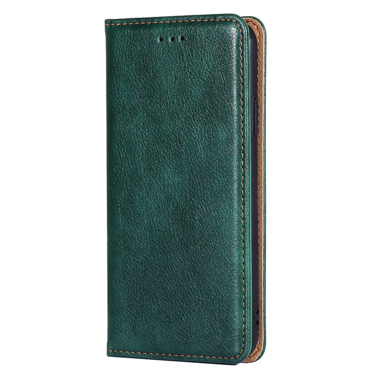 Wallet PU Leather Cover for Oppo Find X5 Lite, Stand Function Magnetic Auto-absorbed Phone Case - Green
