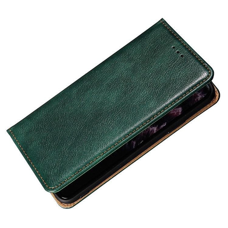 Wallet PU Leather Cover for Oppo Find X5 Lite, Stand Function Magnetic Auto-absorbed Phone Case - Green