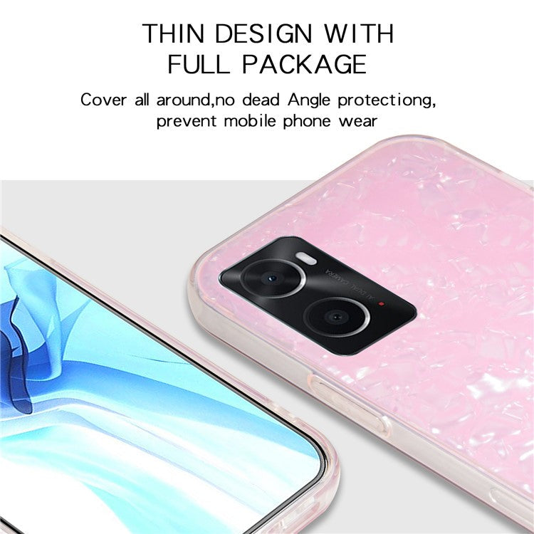 IPAKY for Realme 9i/Oppo A76/A36, IMD Hard Acrylic Back Soft TPU Scratch-resistant Protective Phone Cover - Pink