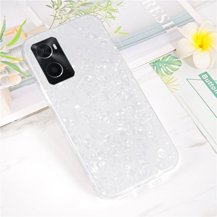IPAKY for Realme 9i/Oppo A76/A36, IMD Hard Acrylic Back Soft TPU Scratch-resistant Protective Phone Cover - White
