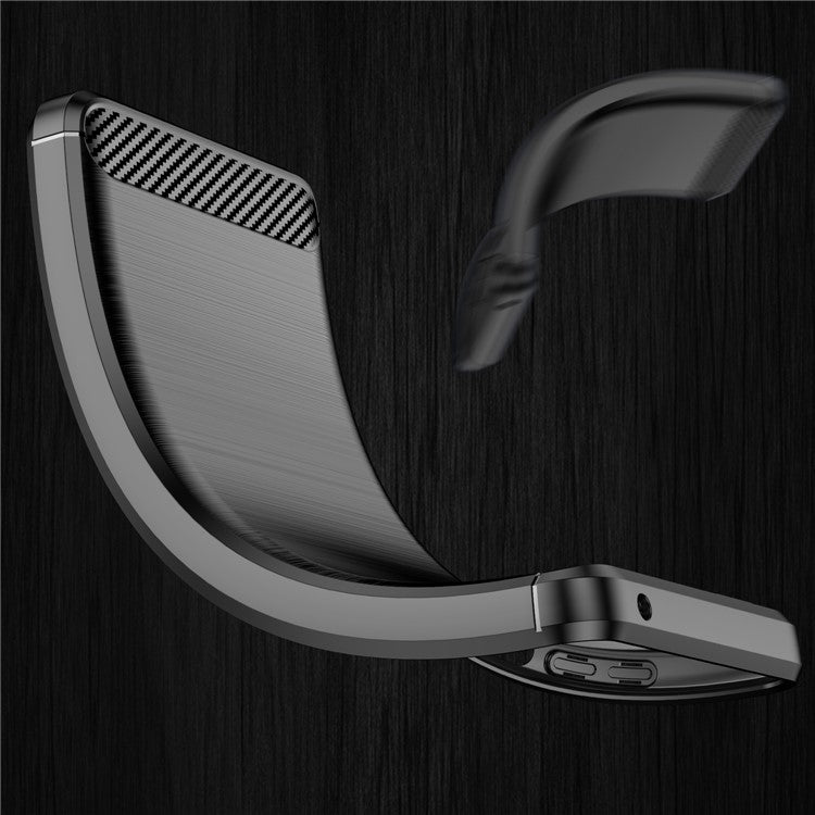 For Realme 9 Pro 5G / 9 5G / V25 / OnePlus Nord CE 2 Lite 5G 1.8mm TPU Brushed Phone Case Carbon Fiber Texture Protective Cover - Black