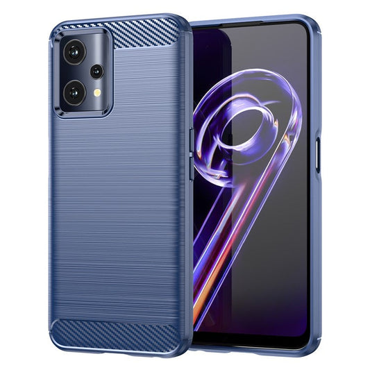 For Realme 9 Pro 5G / 9 5G / V25 / OnePlus Nord CE 2 Lite 5G 1.8mm TPU Brushed Phone Case Carbon Fiber Texture Protective Cover - Blue