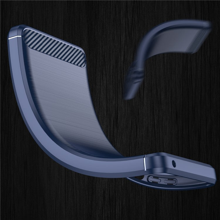 For Realme 9 Pro+ / 9 4G / Narzo 50 Pro 5G Carbon Fiber Texture Brushed Surface 1.8mm TPU Phone Case Shell - Blue