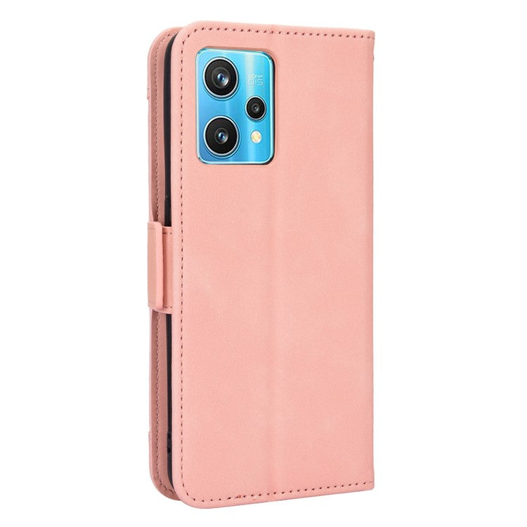For Realme 9 Pro 5G / V25 5G / 9 5G (Global Version) / 9 5G (EU Version) Multiple Card Slots Protective Case Wallet Stand PU Leather Magnetic Closing Cell Phone Cover - Pink