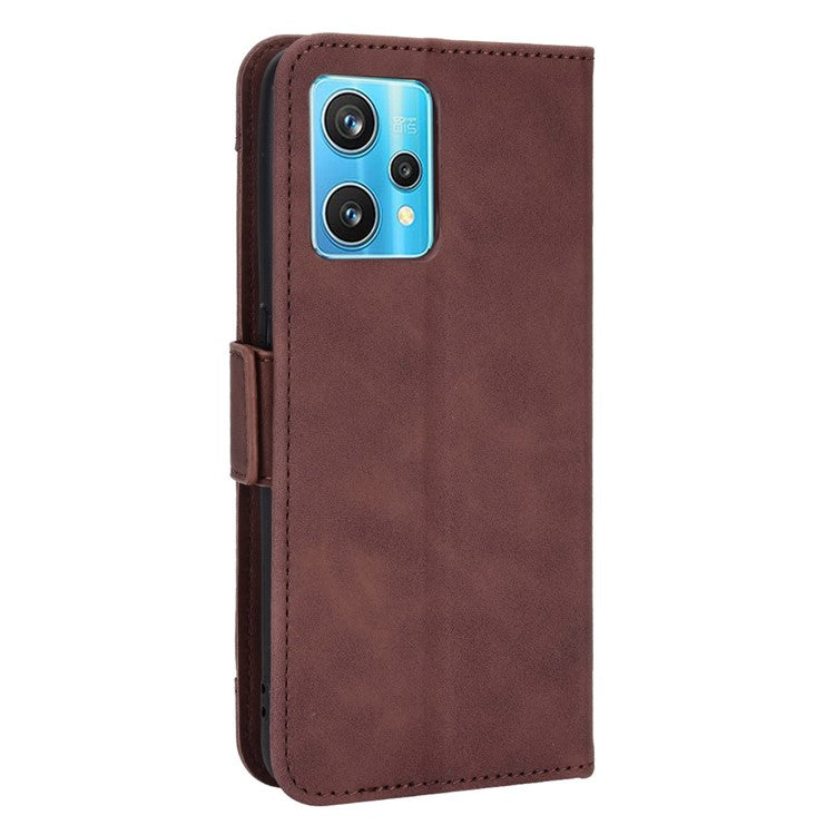 For Realme 9 Pro 5G / V25 5G / 9 5G (Global Version) / 9 5G (EU Version) Multiple Card Slots Protective Case Wallet Stand PU Leather Magnetic Closing Cell Phone Cover - Brown