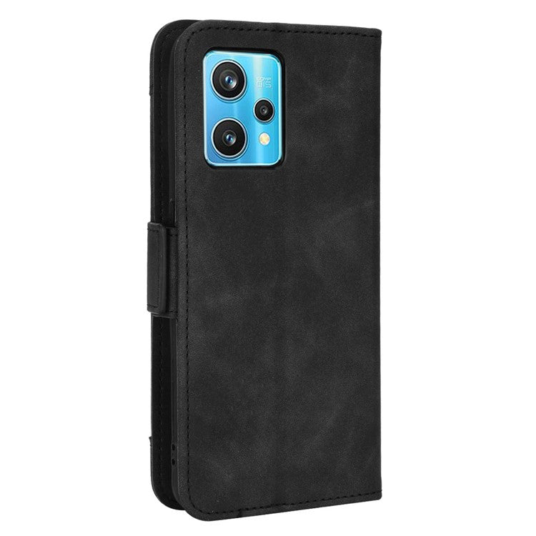 For Realme 9 Pro+ Wallet Stand PU Leather Protective Case Multiple Card Slots Magnetic Closing Phone Shell - Black