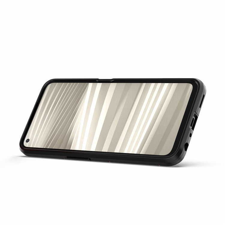 For Realme 9 Pro 5G / 9 5G / V25 Shockproof TPU+ Hard PC Protective Case Anti-Scratch Ring Kickstand Back Cover - Red