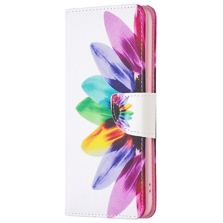 For Realme 9 Pro+ Pattern Printing PU Leather Case Magnetic Closure Stand Wallet Style Flip Cover - Sunflower