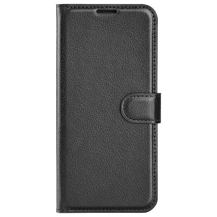 Litchi Texture Leather Cover for Oppo Find X5 Pro, Magnetic Clasp Wallet Stand Protective Phone Case - Black