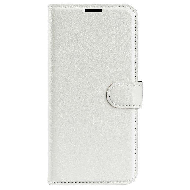 Litchi Texture Leather Cover for Oppo Find X5 Pro, Magnetic Clasp Wallet Stand Protective Phone Case - White