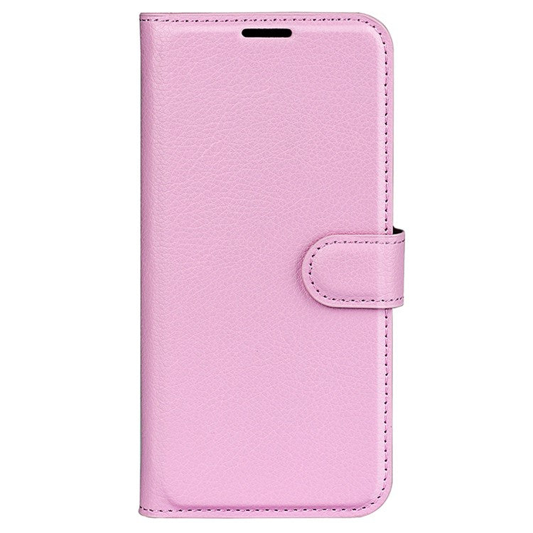 Litchi Texture Leather Cover for Oppo Find X5 Pro, Magnetic Clasp Wallet Stand Protective Phone Case - Pink