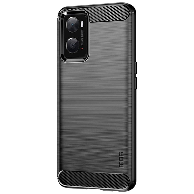 MOFI JK TPU Series-1 for Oppo A36/A76/Realme 9i Soft TPU Phone Case Brushed Carbon Fiber Anti-fingerprint Cover - Black