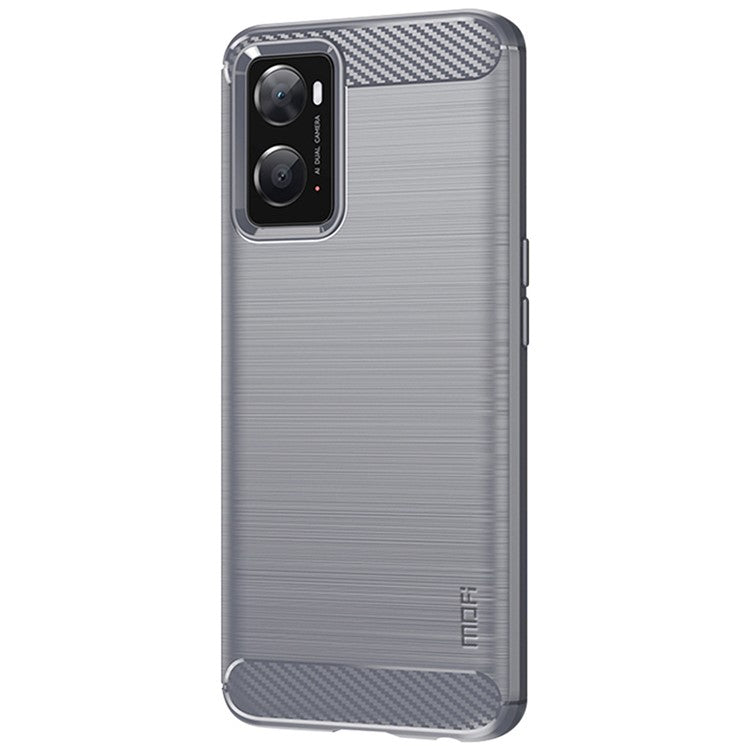 MOFI JK TPU Series-1 for Oppo A36/A76/Realme 9i Soft TPU Phone Case Brushed Carbon Fiber Anti-fingerprint Cover - Grey