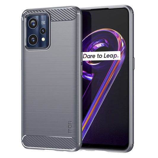 MOFI JK TPU Series-1 for Realme 9 Pro+ Carbon Fiber Anti-Drop Soft TPU Shell Shock-Absorption Brushed Surface Defender Case - Grey