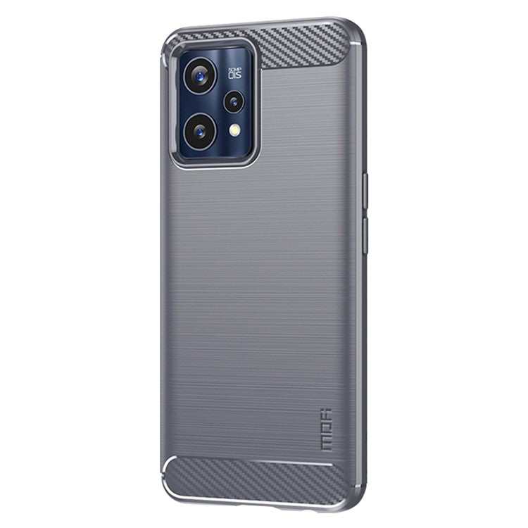 MOFI JK TPU Series-1 for Realme 9 Pro+ Carbon Fiber Anti-Drop Soft TPU Shell Shock-Absorption Brushed Surface Defender Case - Grey