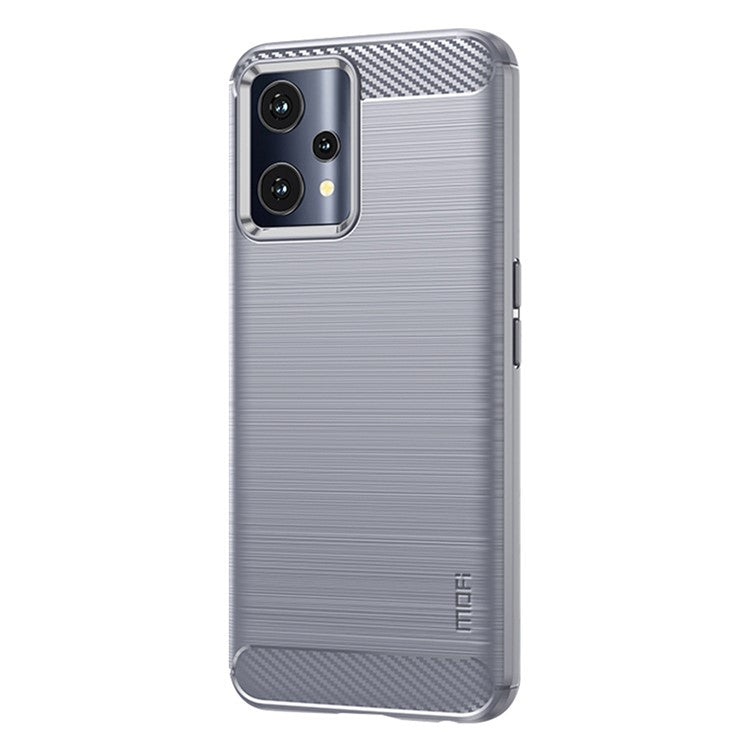 MOFI JK TPU Series-1 for Realme 9 Pro 5G / 9 5G / V25 Anti-Fingerprint Carbon Fiber Design Phone Case Soft TPU Brushed Surface Protective Cover - Grey
