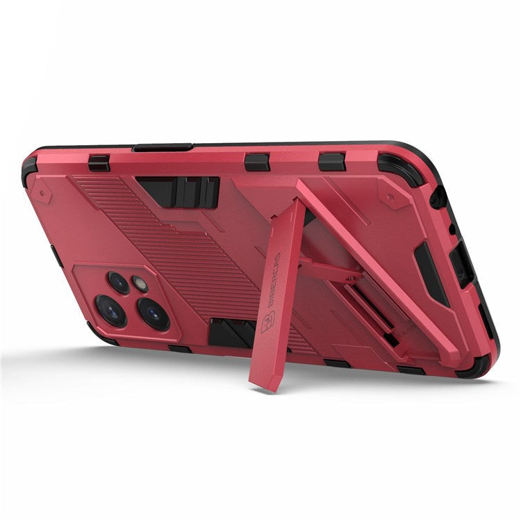 Hard PC + Soft TPU Protective Case for Realme 9 Pro 5G / 9 5G / V25 Anti-fall Scratch-resistant Kickstand Phone Case Cover - Rose