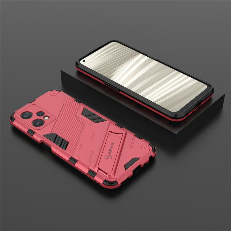 Hard PC + Soft TPU Protective Case for Realme 9 Pro 5G / 9 5G / V25 Anti-fall Scratch-resistant Kickstand Phone Case Cover - Rose