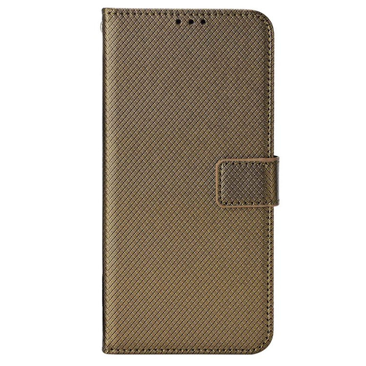 For Realme GT Master/Q3 Pro Carnival/Oppo K9 Diamond Texture Phone Cover Stand PU Leather Wallet Flip Cover - Brown