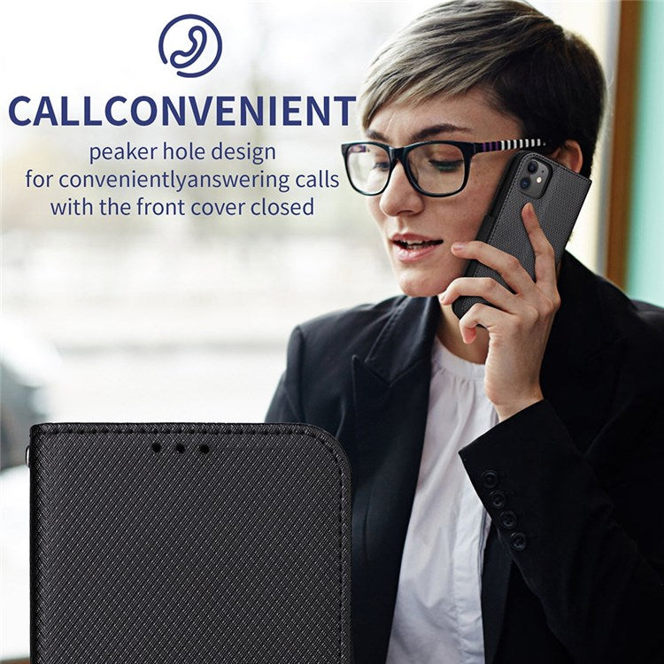 For Realme GT2 Pro Magnetic Clasp Diamond Texture Adjustable Stand PU Leather Wallet Cover - Black