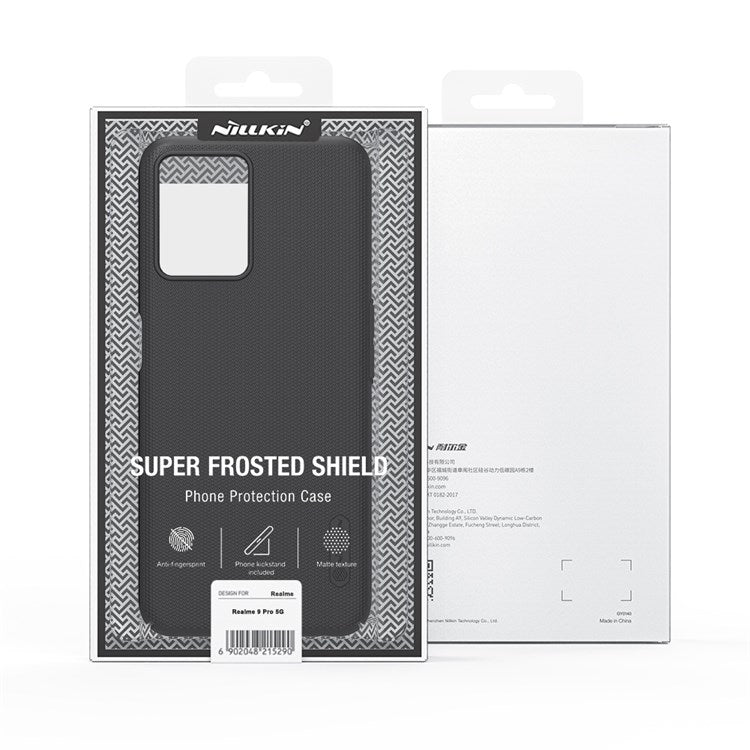 NILLKIN for Realme 9 Pro 5G / 9 5G / V25 Frosted Shield Hard PC Case Scratch-resistant Protective Phone Cover - Black