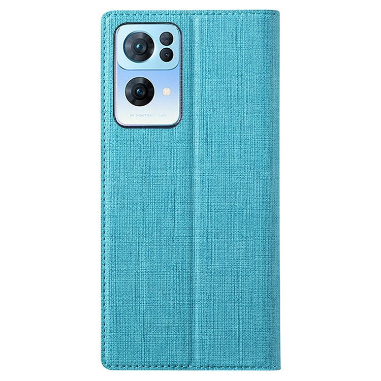 VILI DMX Series for Oppo Reno7 Pro 5G PU Leather Stand Card Holder Case Magnetic Auto-absorbed Protective Cover - Blue