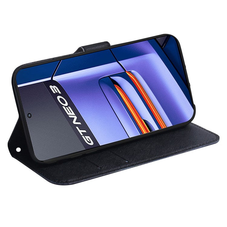 For Realme GT Neo3 Pattern Printing Side Cash Pocket Wallet Case Stand Feature Protective PU Leather Flip Cover - Dog and Wolf