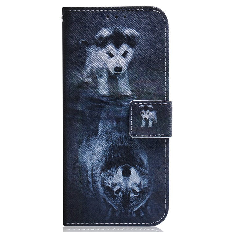 For Realme GT Neo3 Pattern Printing Side Cash Pocket Wallet Case Stand Feature Protective PU Leather Flip Cover - Dog and Wolf